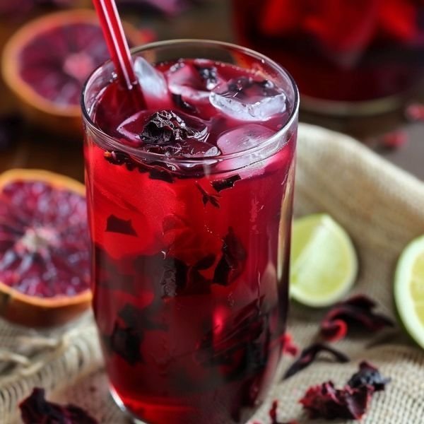 Iced hubiscus tea